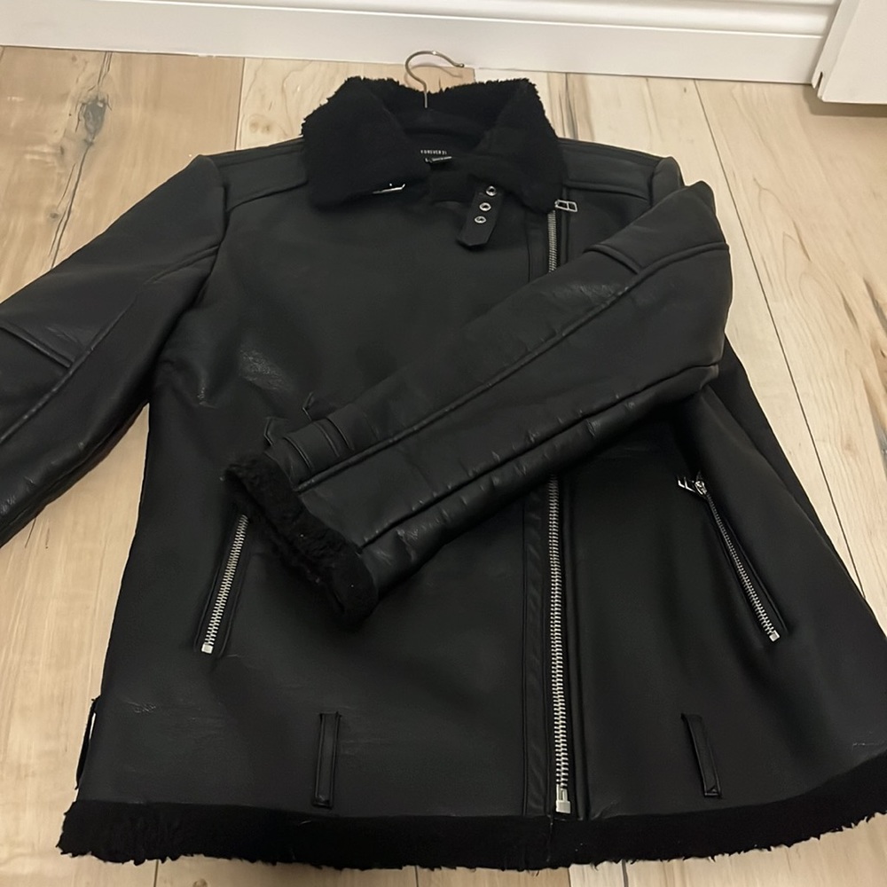 Forever 21 faux leather moto jacket π«π« - Picture 12 of 16